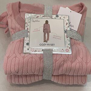 NEW Roudelain Pajama Set Womens Medium Pink Cozy Knit Crewneck Sleep Lounge